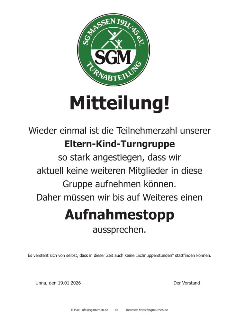 Aufnahmestopp
