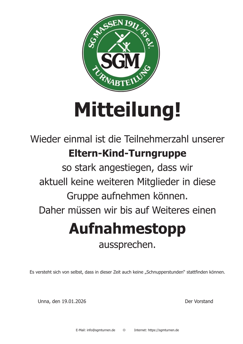Aufnahmestopp