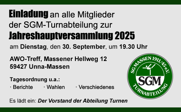 Jahreshauptversammlung Abteilung Turnen